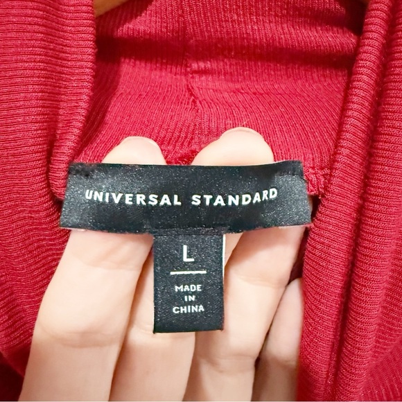 UNIVERSAL STANDARD Foundation Long Sleeve Turtleneck Dress Red Dahlia Size Large - Picture 6 of 10